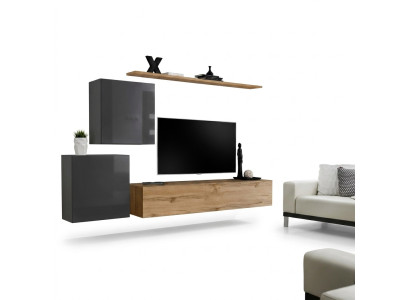 Ensemble de meubles de salon Unité murale TV Meuble bas Buffet Étagère Bois Armoire murale de luxe
