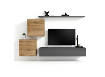 Meubles de salon Designer Moderne Unité murale Mobilier Étagère murale Gris