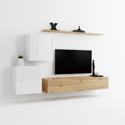 Unité murale moderne pour salon buffet de designer support TV 4 pièces. nouveau