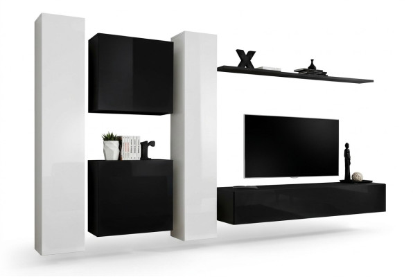 Ensemble de mur de salon de 4 pièces Ensemble de groupe de 4 pièces Armoire 4 pièces. Étagère en bois Mobilier