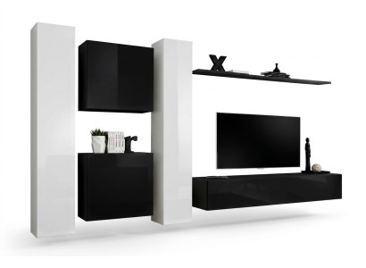 Ensemble de mur de salon de 4 pièces Ensemble de groupe de 4 pièces Armoire 4 pièces. Étagère en bois Mobilier