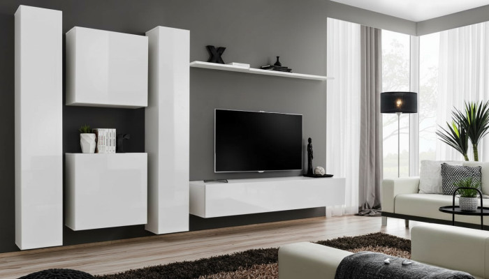 Suite Ensemble mural armoire murale designer style moderne bahut meuble TV neuf