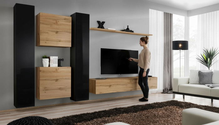 Designer Mobilier de salon 4x Armoire murale Mobilier de luxe Armoire suspendue