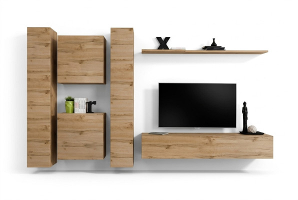 Placard mural Salle de séjour Designer Unité murale Étagère murale Armoire murale en bois