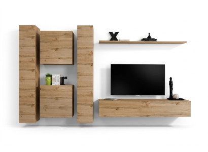 Placard mural Salle de séjour Designer Unité murale Étagère murale Armoire murale en bois