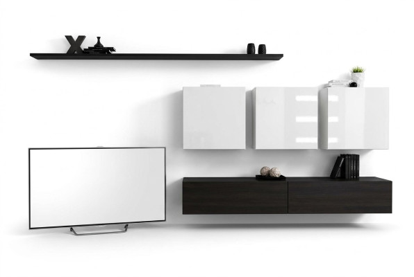 Designer Moderne Wandeinheit Wohnzimmermöbel Schwarzes Holzmöbel Sideboard