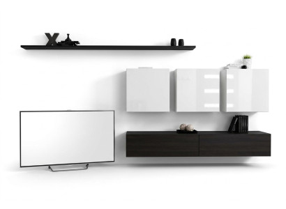 Designer Moderne Wandeinheit Wohnzimmermöbel Schwarzes Holzmöbel Sideboard