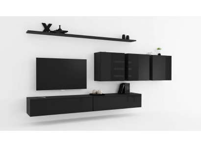 Unité murale noire Mobilier de salon Buffet latéral moderne Designer Armoire murale Designer