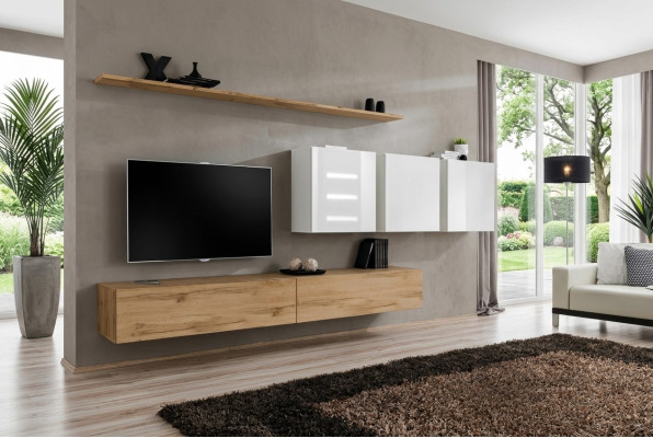 Ensemble complet de meuble mural, meuble TV moderne, bahut, mobilier, étagère murale design.