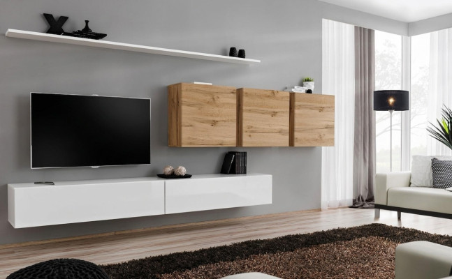 Mobilier de salon Unité murale moderne Armoire murale Buffet Bas de télévision Designer