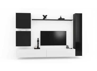 Mobilier en bois Unité murale Moderne Mobilier noir Table basse TV Aménagements Buffet