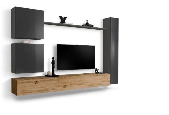 Armoire murale ensemble complet de 6 pièces de meubles modernes buffet bas de télévision