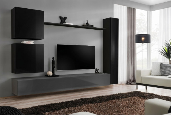 Armoire murale Mobilier de salon Ensemble de meubles mural Ensemble de 6 pièces Étagère murale design Buffet