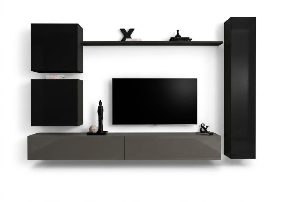 Armoire murale Mobilier de salon Ensemble de meubles mural Ensemble de 6 pièces Étagère murale design Buffet