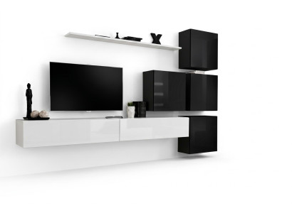 Unité murale moderne Étagère murale Armoire murale Blanc Mobilier de luxe Designer Complet