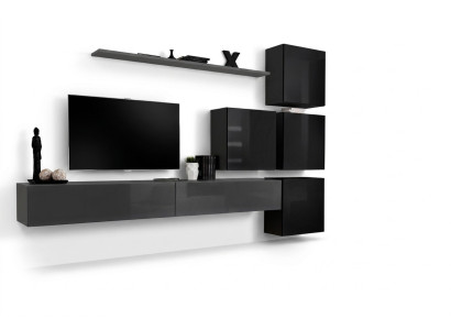 Ensemble mural 7 pièces Mobilier de luxe Buffet TV moderne Étagère de conception de salon