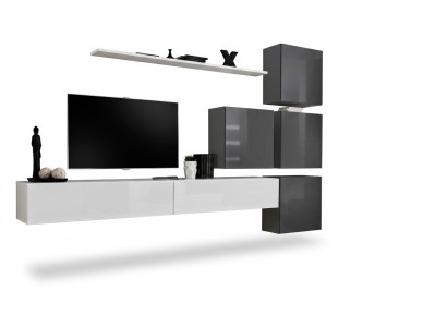 Meuble bas TV blanc Ensemble de meubles en bois complet pour salon Unité murale Moderne