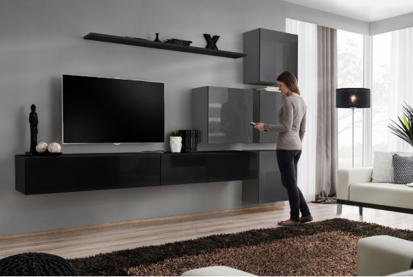 Salon Design Unité murale complète Armoire murale Suite de luxe Armoire