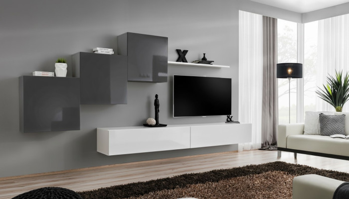 Salle de séjour de luxe Unité murale Stand TV Ameublement Étagère murale moderne Design