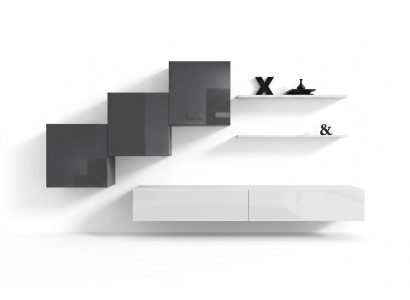 Salle de séjour de luxe Unité murale Stand TV Ameublement Étagère murale moderne Design