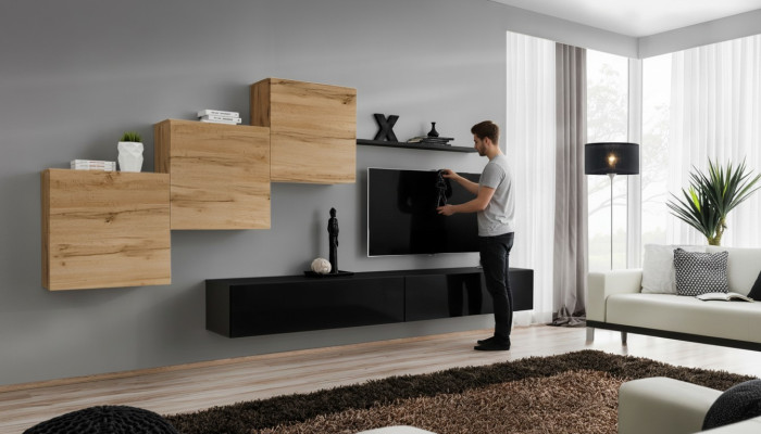 Mobilier d'unité murale moderne Ensemble complet Étagère murale design Buffet