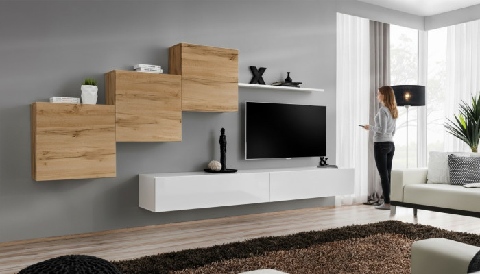 Ensemble de luxe 6pcs Unité murale Mobilier Suite Étagère murale Mobilier de salon design