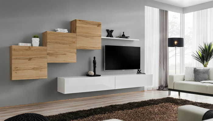 Ensemble de luxe 6pcs Unité murale Mobilier Suite Étagère murale Mobilier de salon design