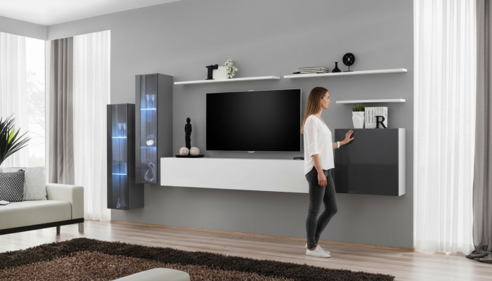 Unité murale complète Table pour téléviseur Étagère murale Armoire murale de luxe Mobilier Designer