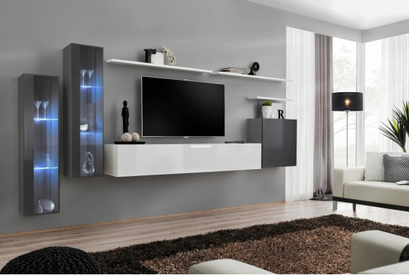 Unité murale complète Table pour téléviseur Étagère murale Armoire murale de luxe Mobilier Designer