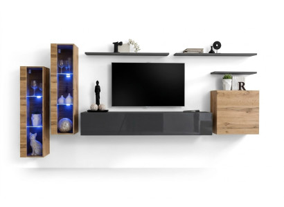 Meuble de design de luxe Ensemble de mobilier Unité murale Bahut TV Basse étagère murale