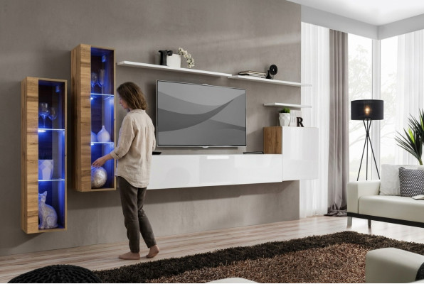 Meuble TV de luxe Mobilier de salon Cabinet TV Buffet bas Design Moderne Unité murale