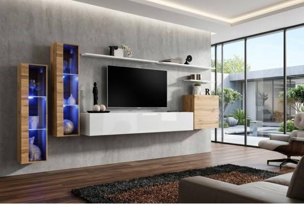 Meuble TV de luxe Mobilier de salon Cabinet TV Buffet bas Design Moderne Unité murale