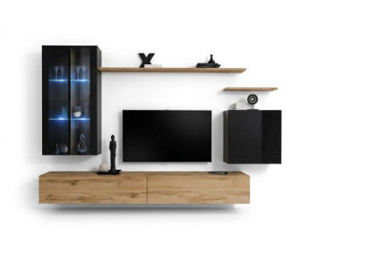 Meuble mural vitrine suspendue armoire murale designer TV buffet bas aménagement étagères modernes