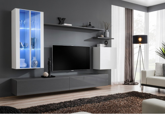 Mobilier gris Meubles de salon Designer Mobilier en bois Style de luxe Armoire Armoire murale