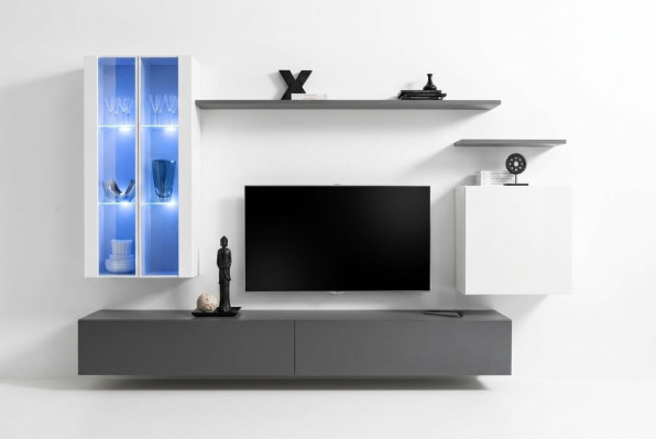 Mobilier gris Meubles de salon Designer Mobilier en bois Style de luxe Armoire Armoire murale