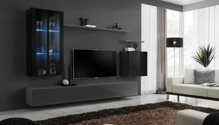 Ensemble de salon 3x armoire murale Meuble TV Mobilier de salon moderne de style designer