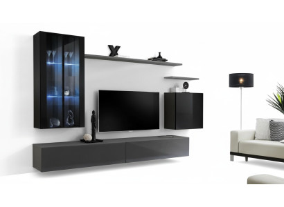 Ensemble de salon 3x armoire murale Meuble TV Mobilier de salon moderne de style designer