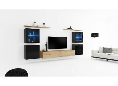 Salle de séjour 4x Armoire murale Unité murale Meuble TV Design moderne Ensemble 7 pièces nouveau