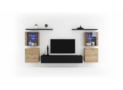 Groupe mural de luxe complet pour le salon, design moderne, meuble d'appoint.