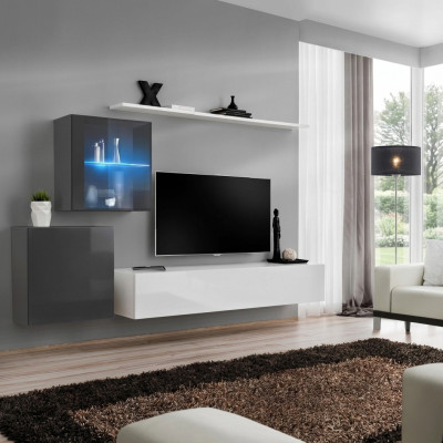 Ensemble de luxe Unité murale moderne Mobilier de salon Étagère murale Meuble TV Bas Suite