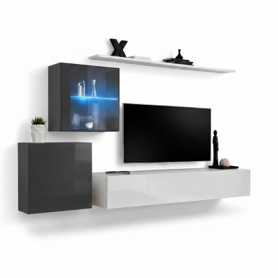 Ensemble de luxe Unité murale moderne Mobilier de salon Étagère murale Meuble TV Bas Suite