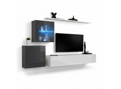 Ensemble de luxe Unité murale moderne Mobilier de salon Étagère murale Meuble TV Bas Suite