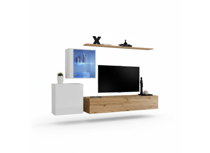 Meuble mural 260 cm Armoire murale de luxe Mobilier de salon Étagères Ameublement Moderne