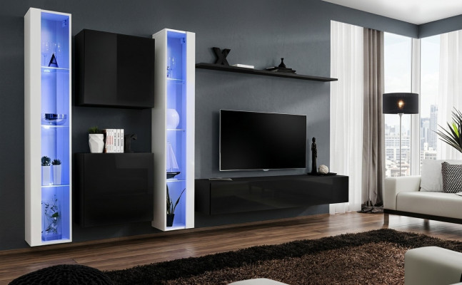 Mobilier de salon Designer Luxe Meuble TV Designer Étagère Murale Complète