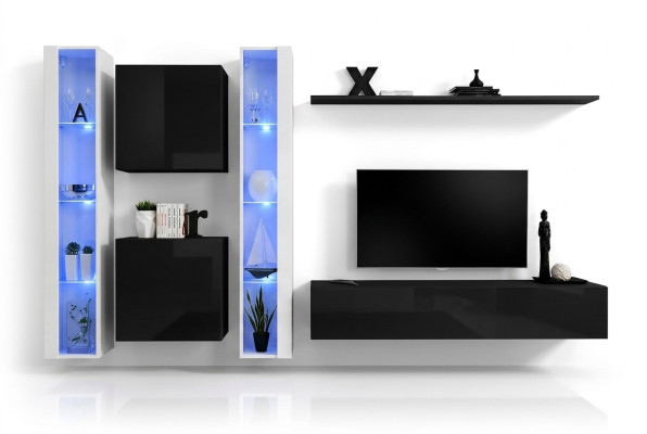 Mobilier de salon Designer Luxe Meuble TV Designer Étagère Murale Complète