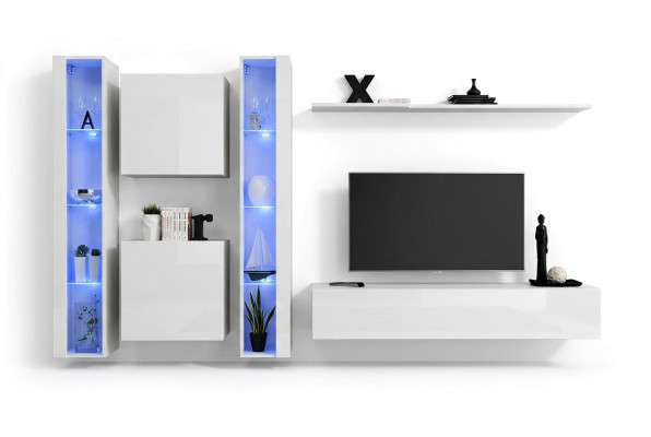Designer Moderne Wandeinheit Luxusregale Komplettschrank Wohnzimmermöbel  Conception unité murale moderne Étagères de luxe Armoire murale complète Meubles de salon