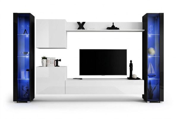 Groupe d'unité murale Étagère murale moderne Armoire murale design Mobilier luxueux en bois