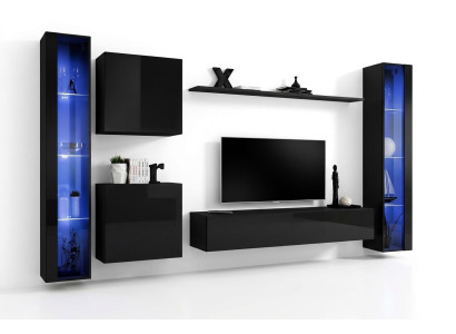 Ensemble de meubles de salon design 2x armoire murale vitrine suspendue Aménagements