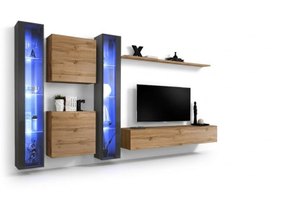 Ensemble mural complet Braun Set Vitrine suspendue Armoire murale Mobilier Design moderne