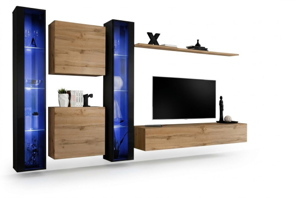Meubles de vie Ensemble complet de meubles muraux Armoire Murale Ensemble de meubles de placard suspendu Vitrine d'exposition Mobilier